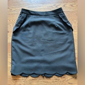 Brixton Ivy "Heidi" by Stitch Fix Black Scalloped Skirt With Pockets